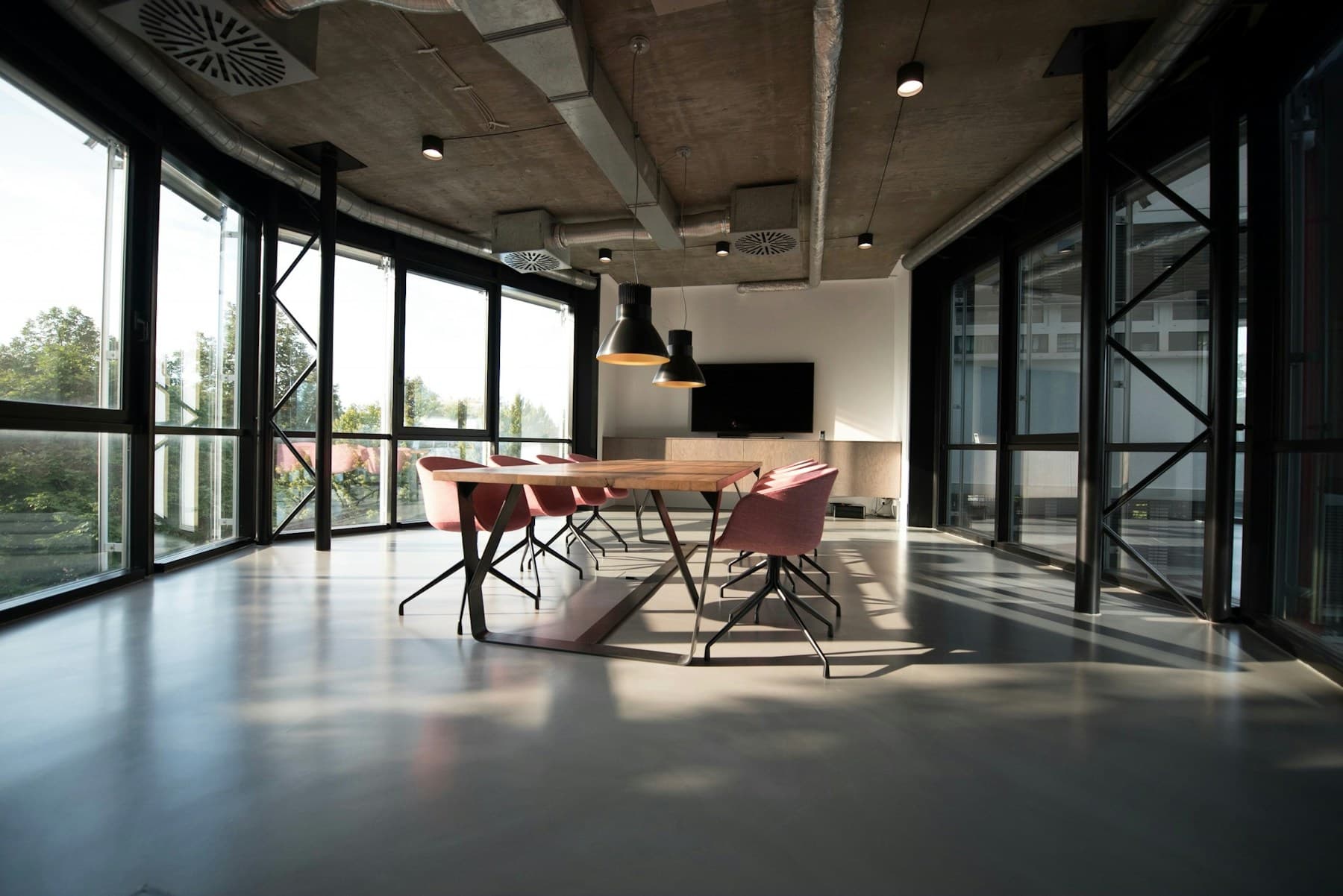 Sunlight falling across a shared workspace